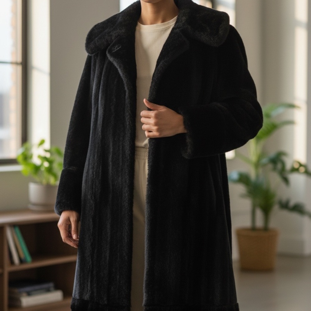 Tobias Vintage Faux Fur Long Coat